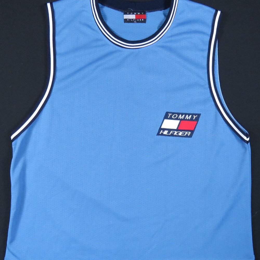 Vintage Tommy Hilfiger Sports Bootleg Spell Out Tank Top Jersey
